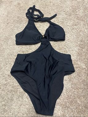 3 for $20 Aimage Black Cutout One-Piece Swimsuit Size Medium